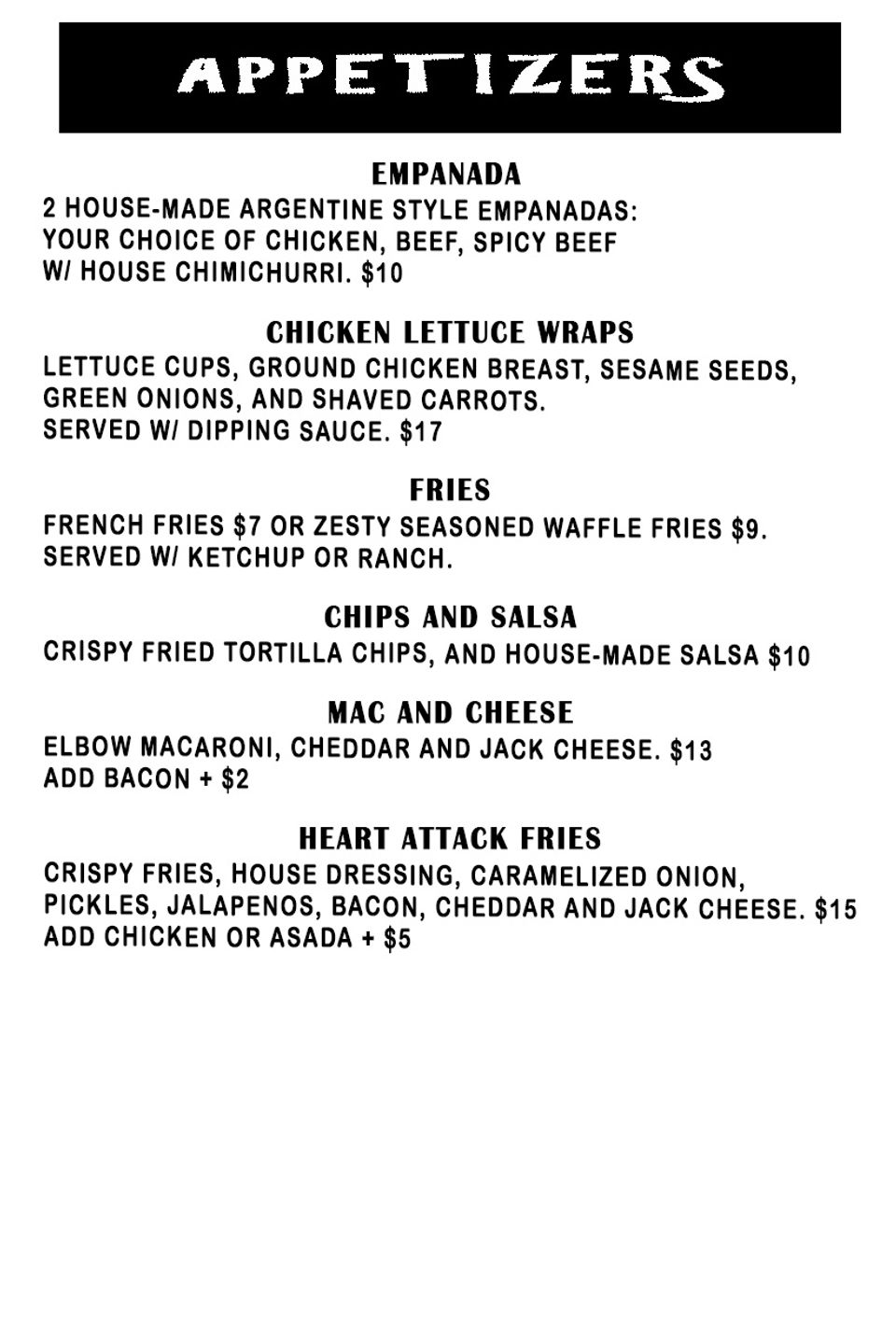 Food menu 2026 page2
