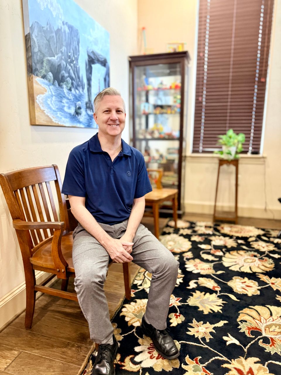 Waiting room gentle smile