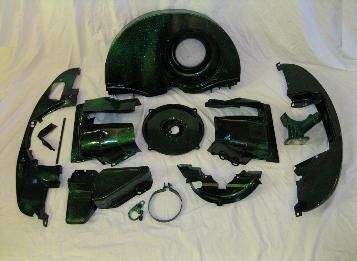 Gloss black with green metallic