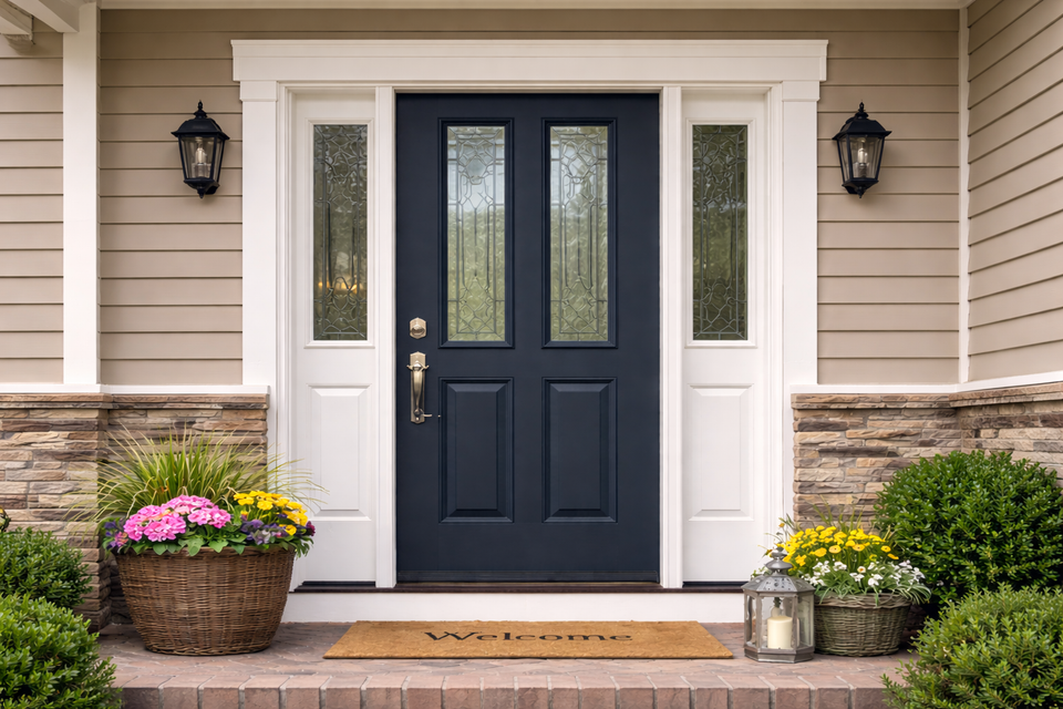 Charming suburban home entrance jamericas