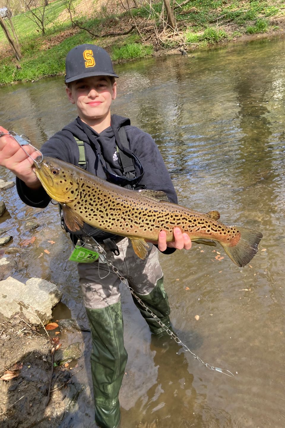 13-year-old Miles Wagner of Paradise caught this 22", 4-pound Brown Trout