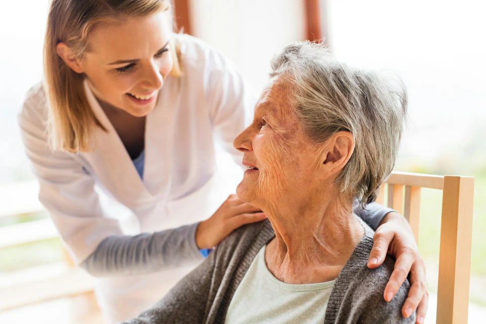 Senior with a Caregiver