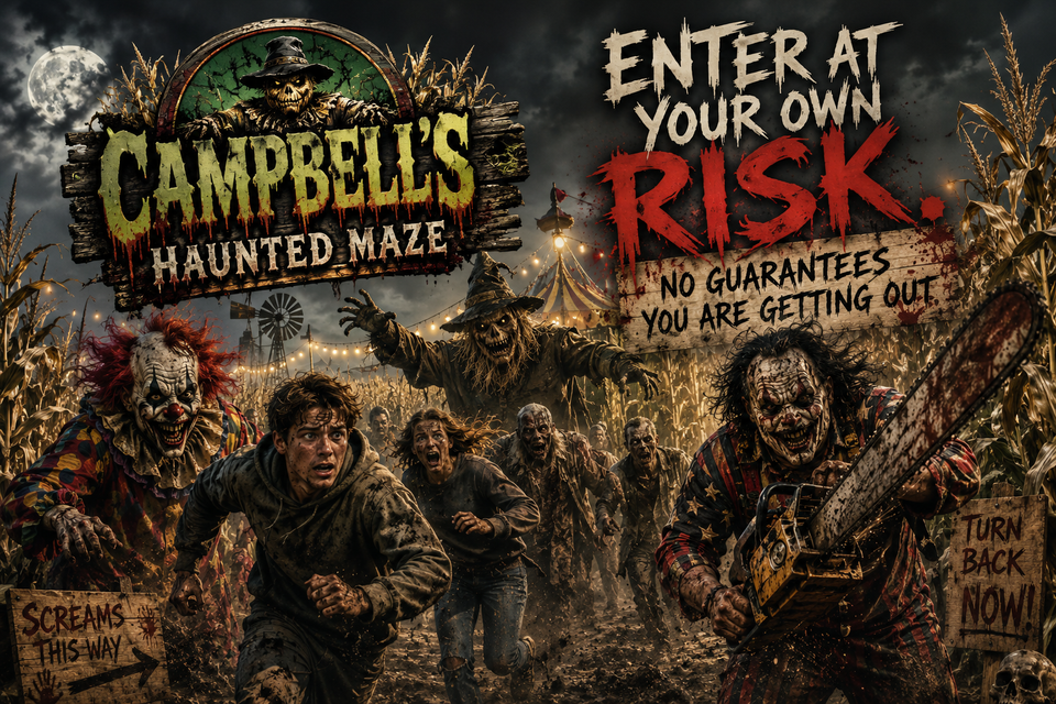 Campbells farm haunted maze 2026