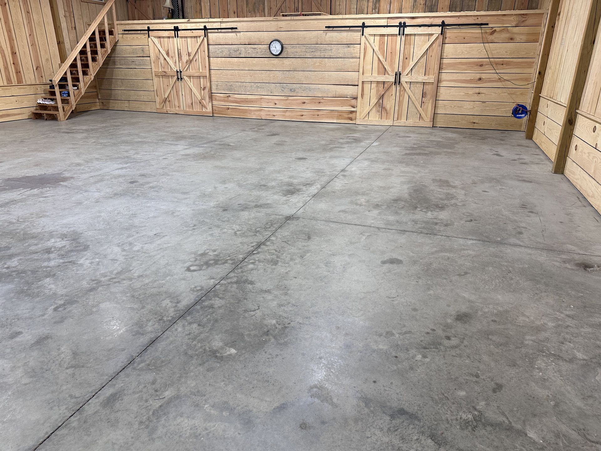 Before: original gray concrete garage floor