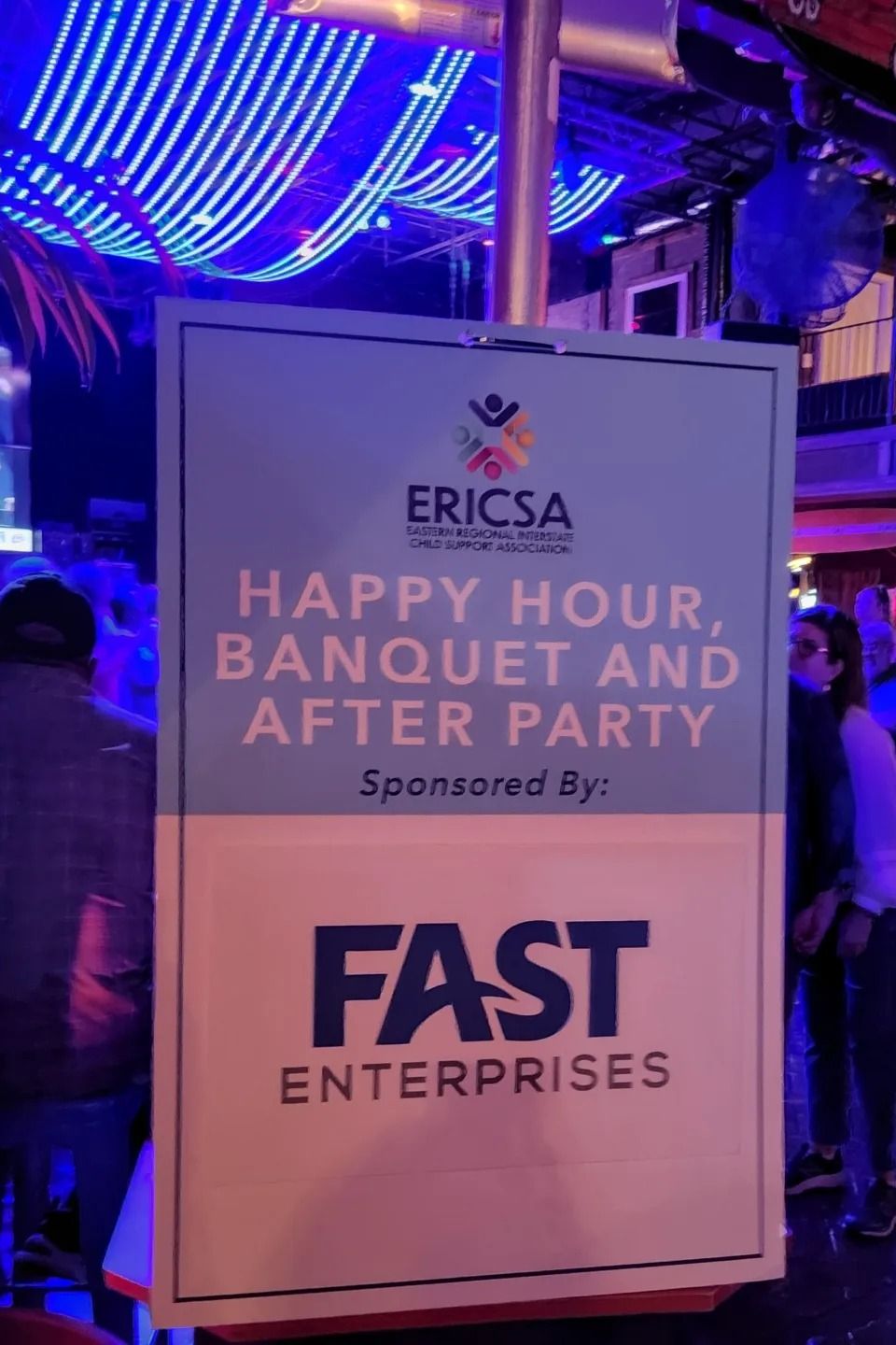 Signage for a corporate event at The Beach on Bourbon Street.