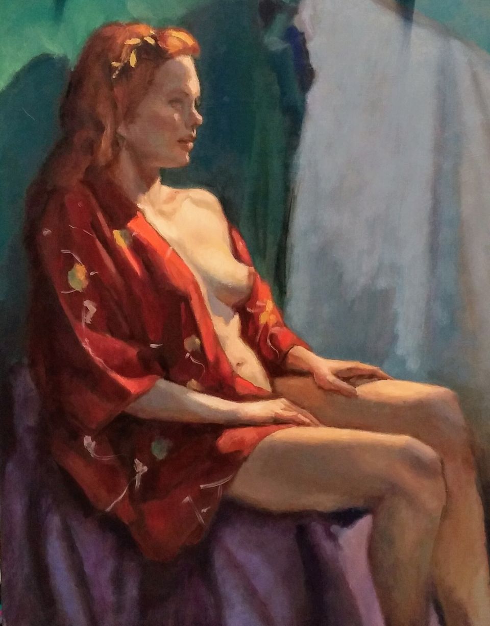Moore devianne caroline's contemplation  oil 16 x 20 