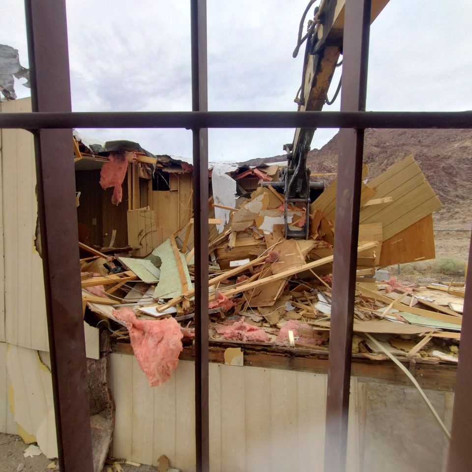 Image of Demolition through the window pain