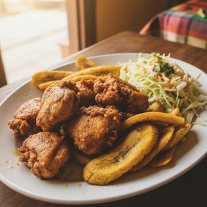 Pollo con tajadas   natural photo