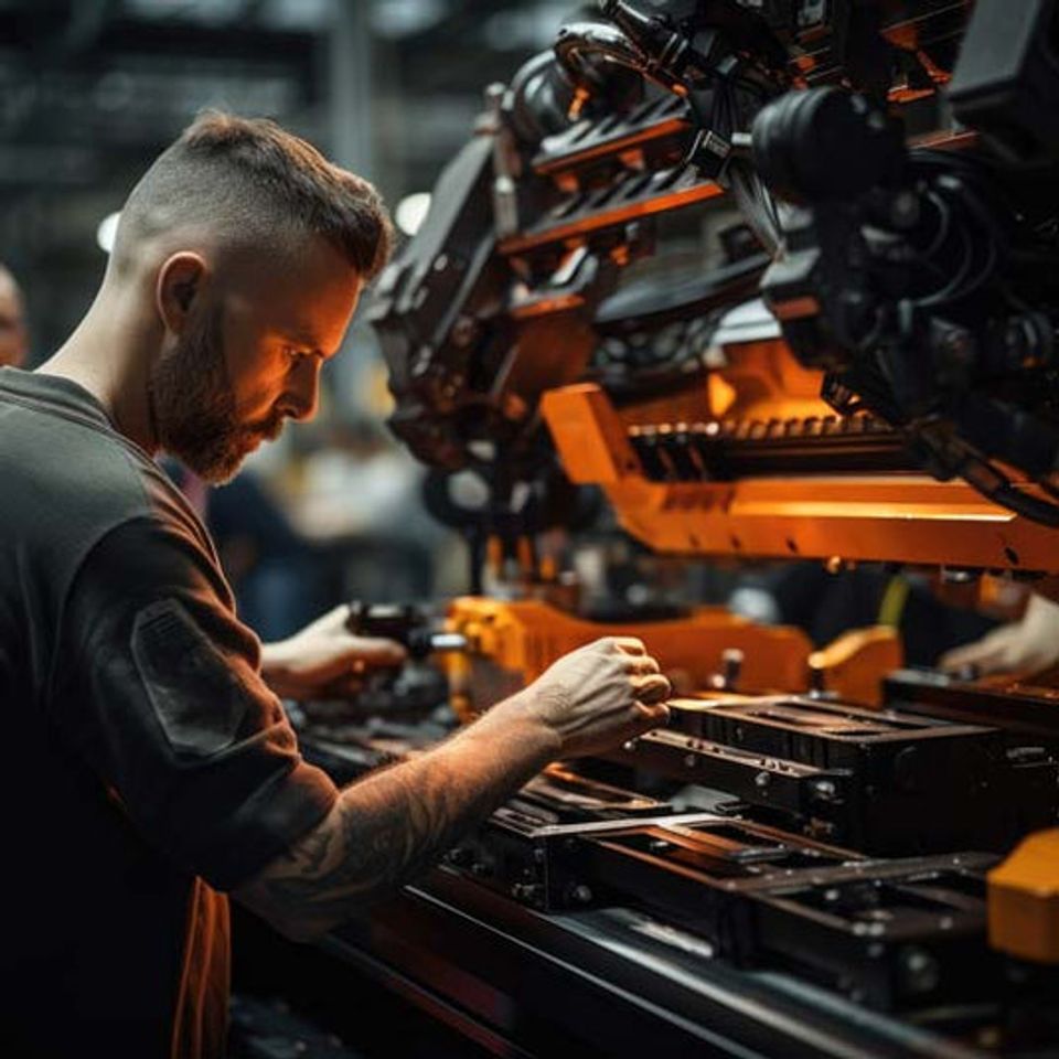 Man assembling powerhouse batteries