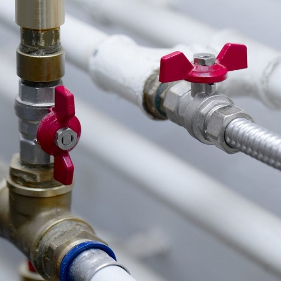 Pipes and valves of a heating 44689921