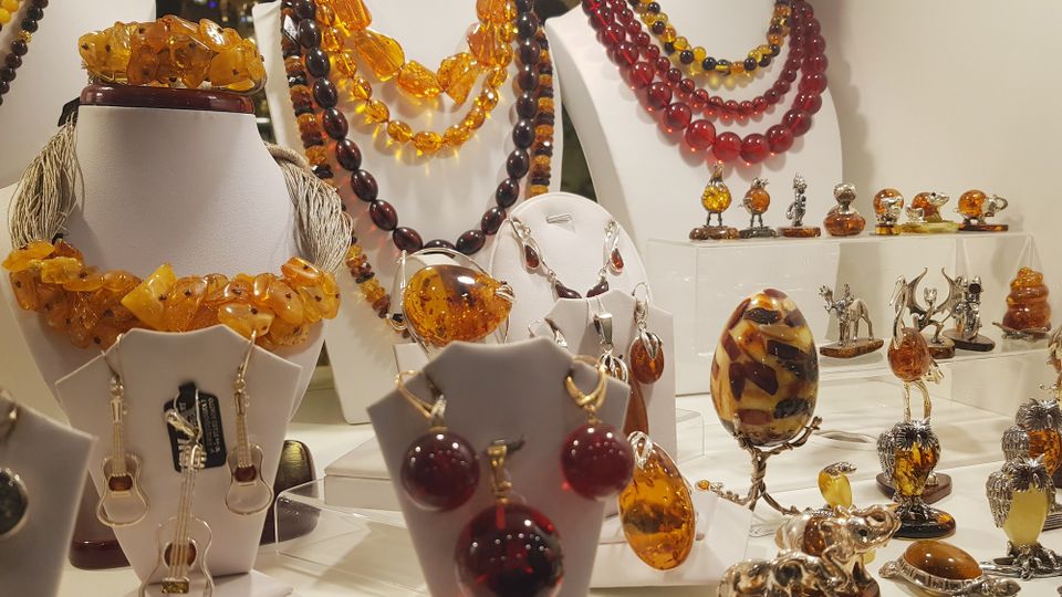 Precious stones jewellery in the antique store in abu dhabi