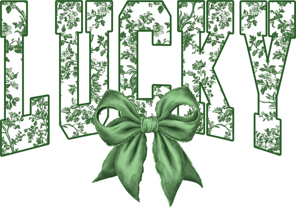 Seasons   st patricks day  lucky with bow green floral and bow