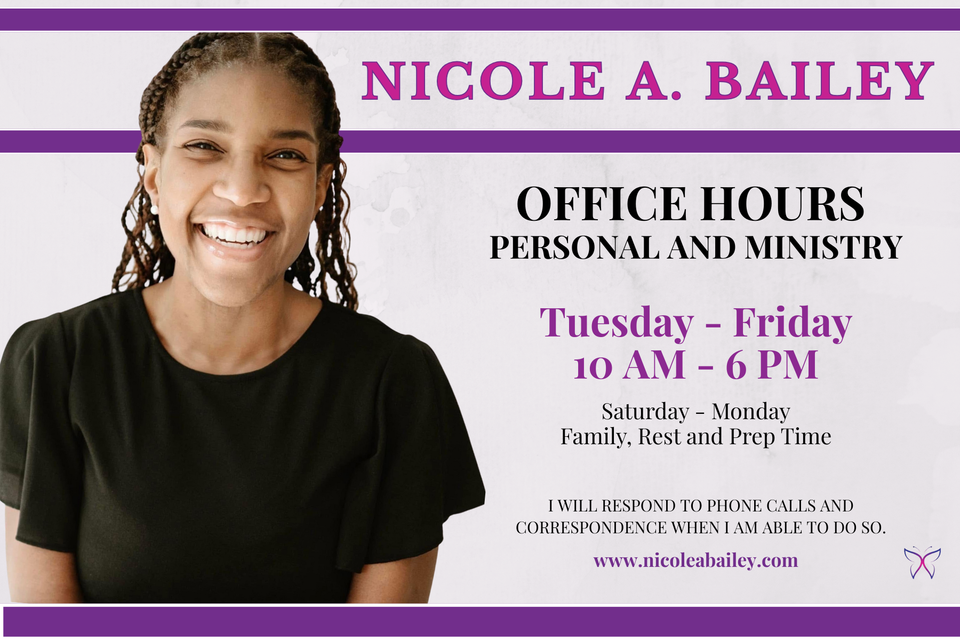 Nicole a. bailey office hours (6 x 4 in)