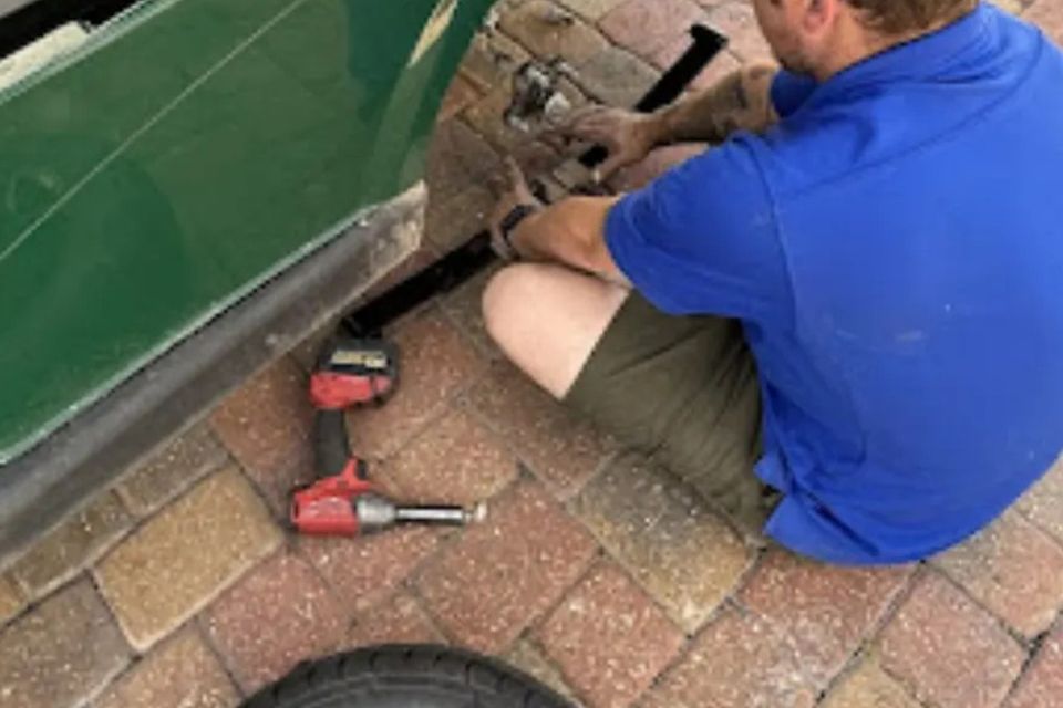 Neighborhood Golf Carts owner Ryan performing brake replacement in New Orleans, LA