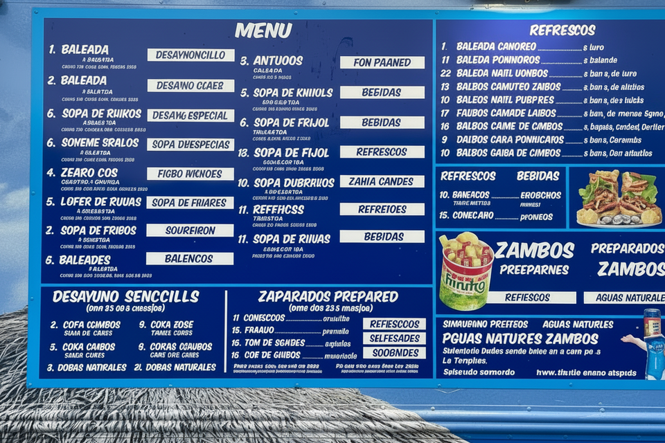 Antojitos menu board   maximum focus enhanced