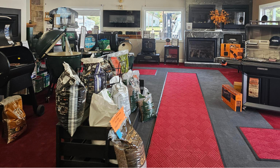 pellets in showroom