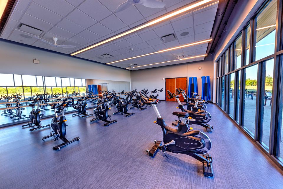 Indoor cycling studio at YMCA Healthy Living Center