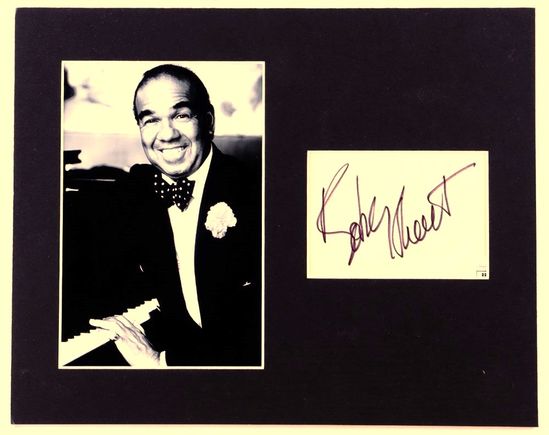 Main 1716499514 bobby short signed 8x10 custom matted cut display jsa pristineauction.com