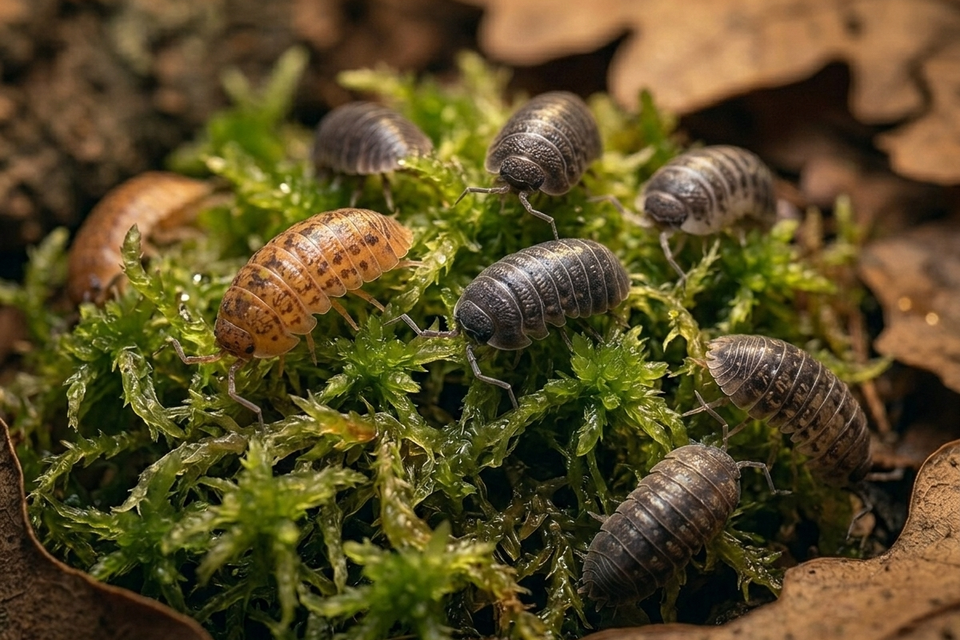 Isopod Foraging Moss