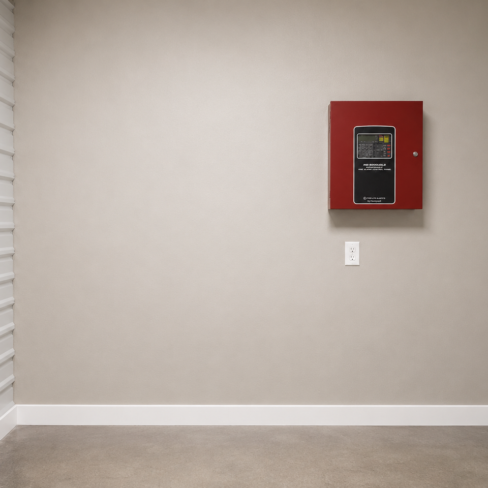 Freshly painted commercial interior wall with crisp white trim completed by Simply Professional Painting in Parkesburg, PA.