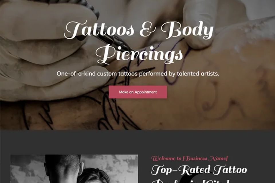Tattoo shop website design theme original