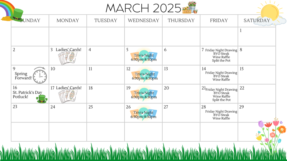 Sryc monthly calendar