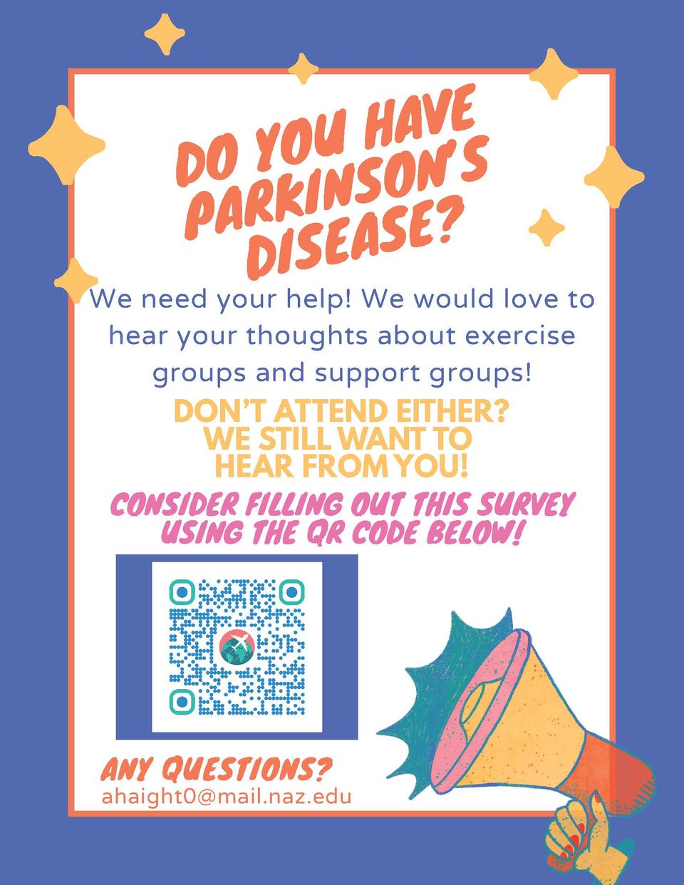 Naz pd exercise and support group study flyer