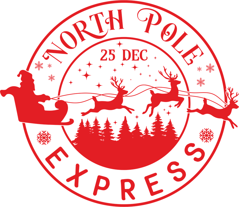Seasons   christmas north pole express red