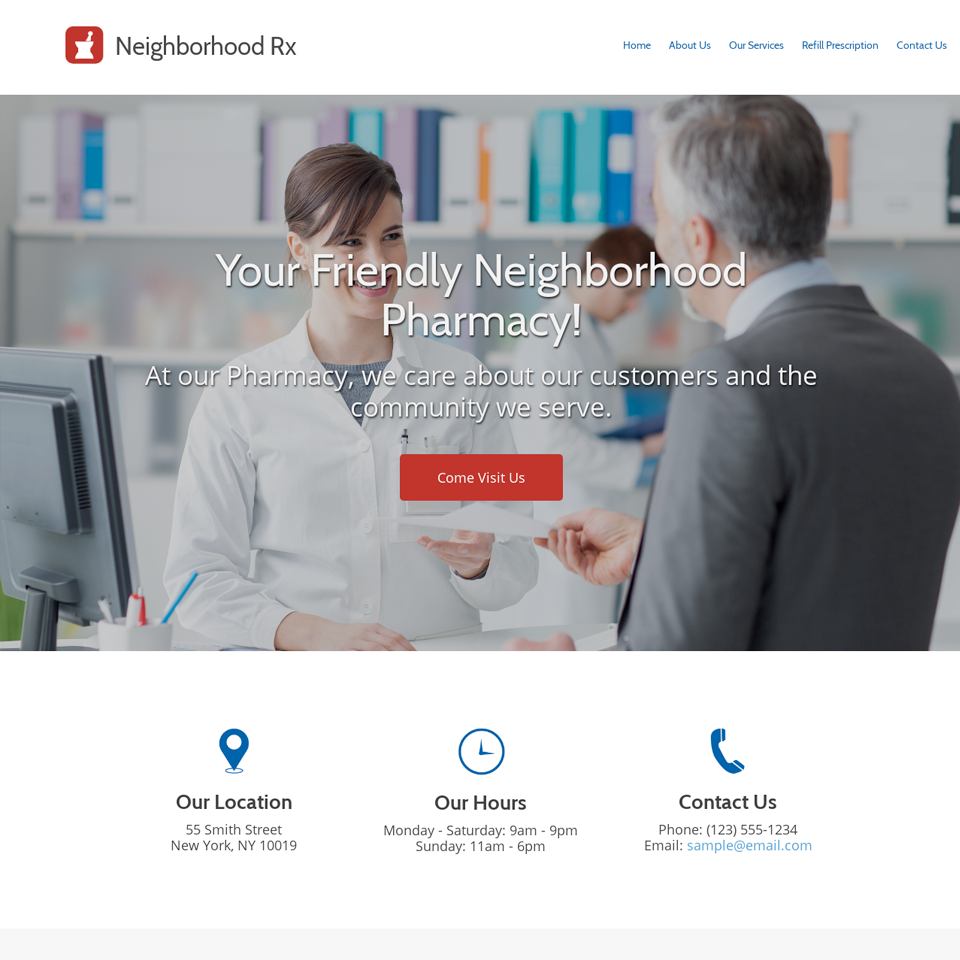 Pharmacy website design theme