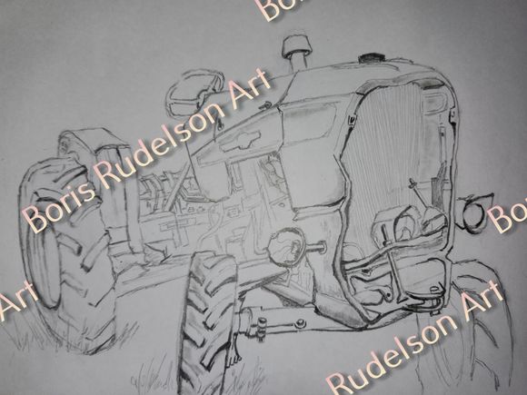 Pencil. Old Tractor