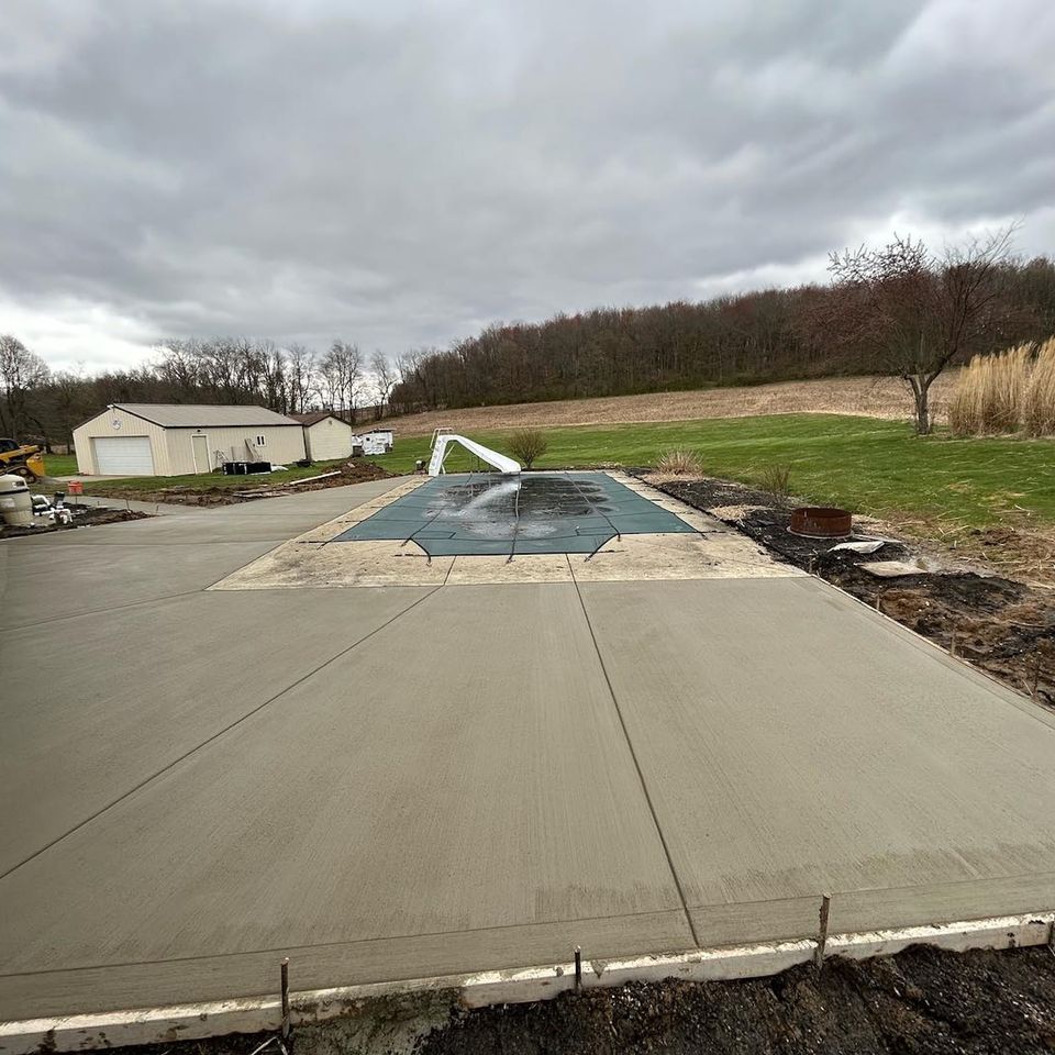 Fresh concrete patio fahner