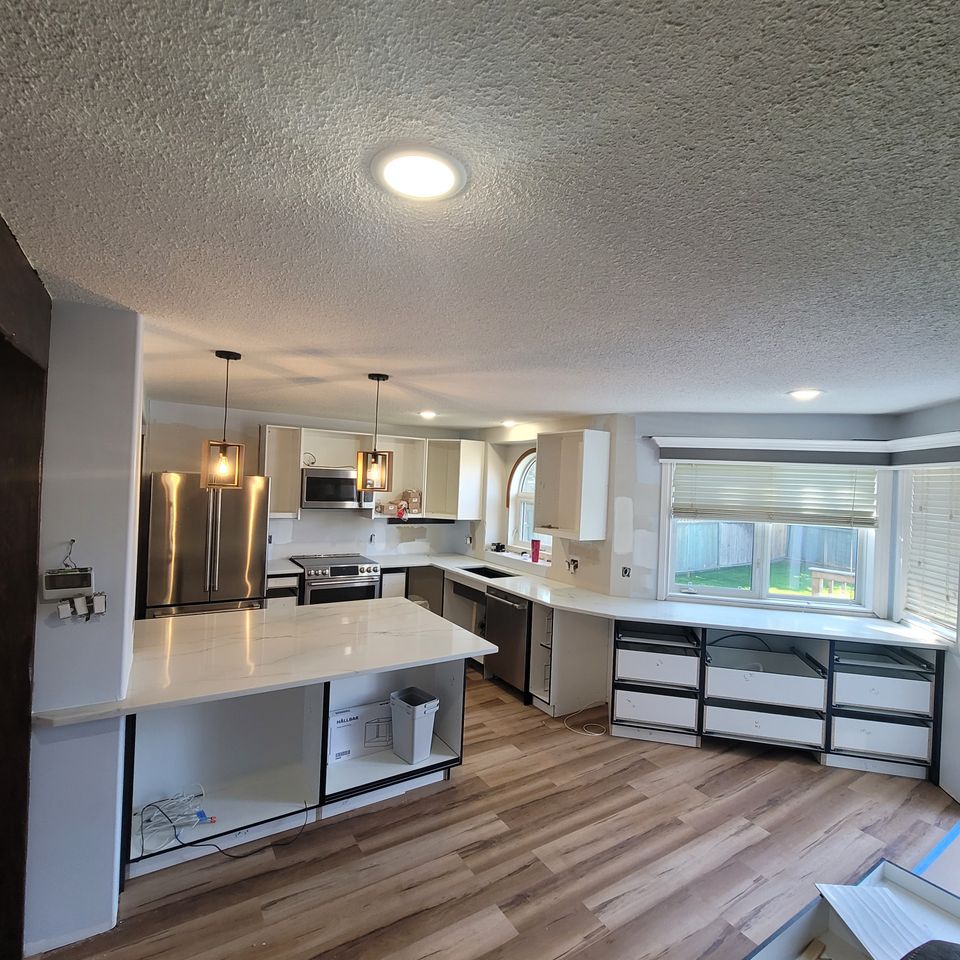 Nice open view stone white countertops