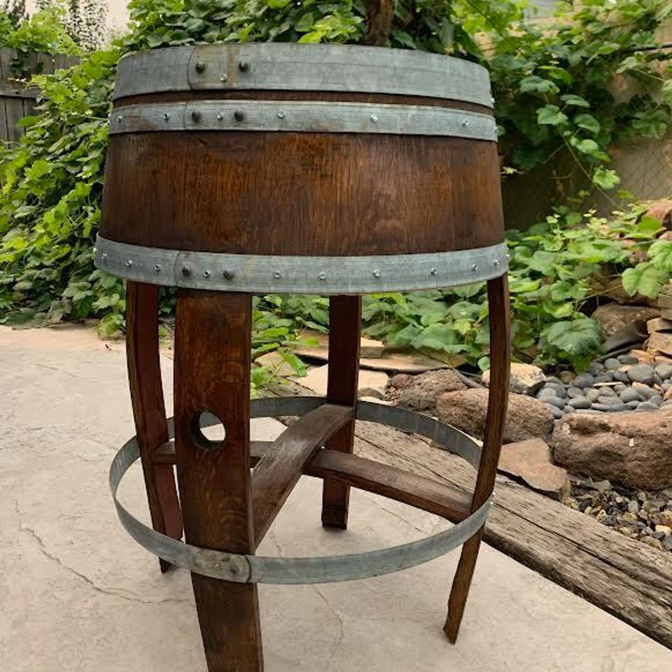 Custom whiskey barrel table in idaho