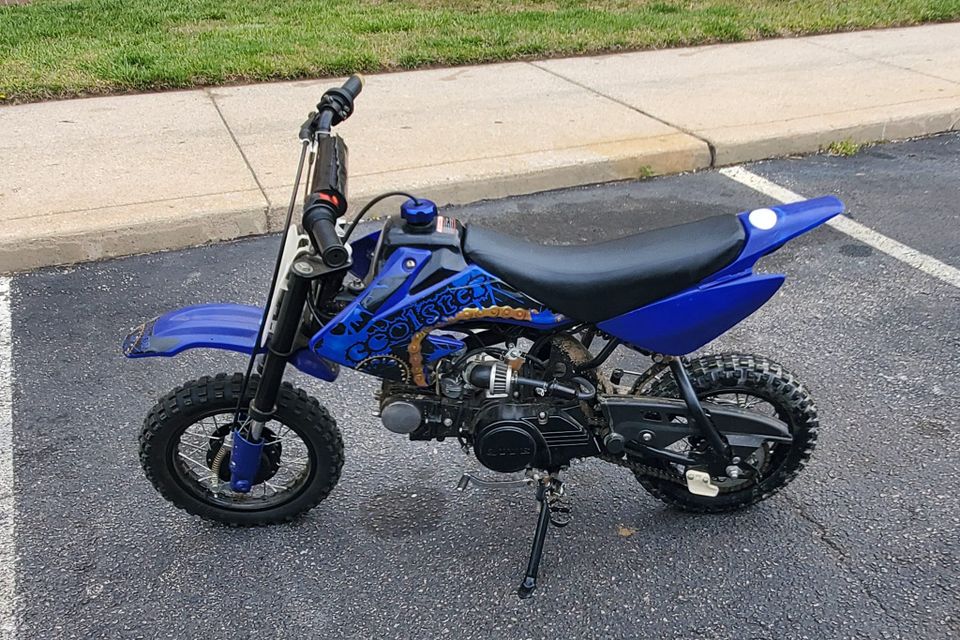 Blue dirt bike