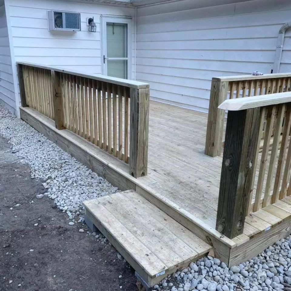 Wood patio deck build bullhead city