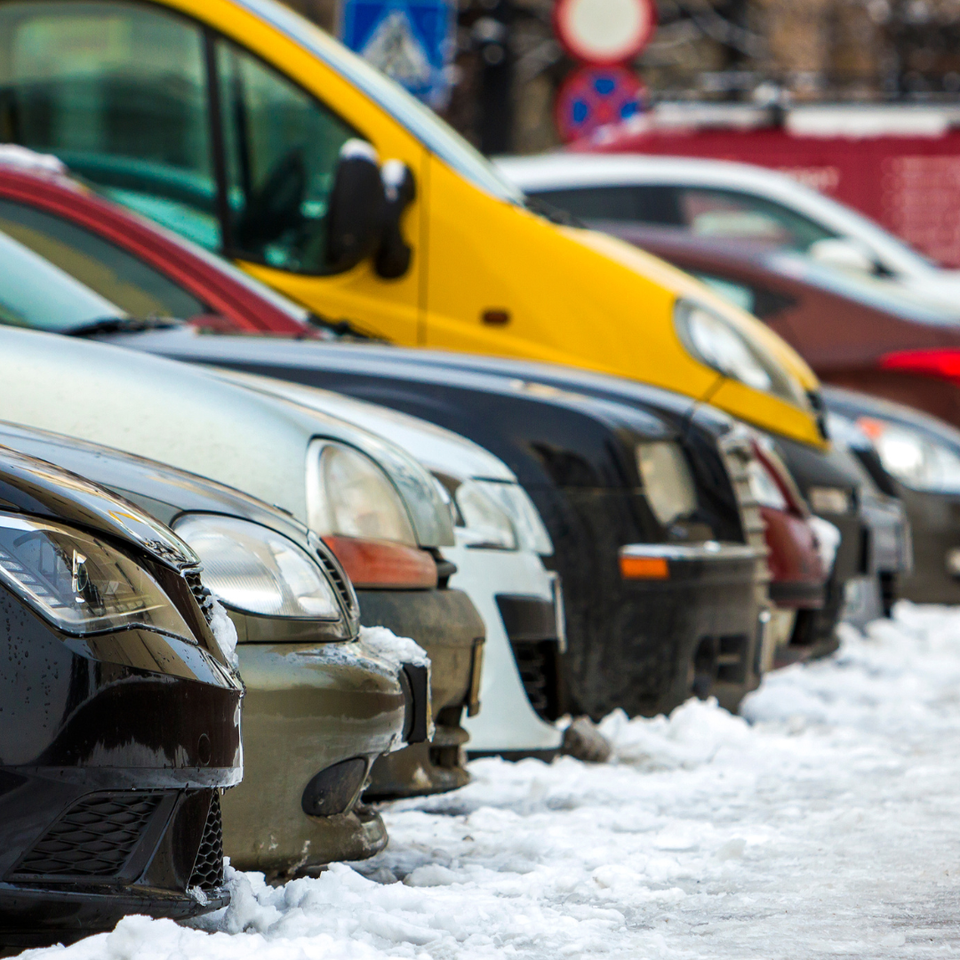 Line of different vehicle makes and models, representing comprehensive automotive repair services for all vehicle types.
