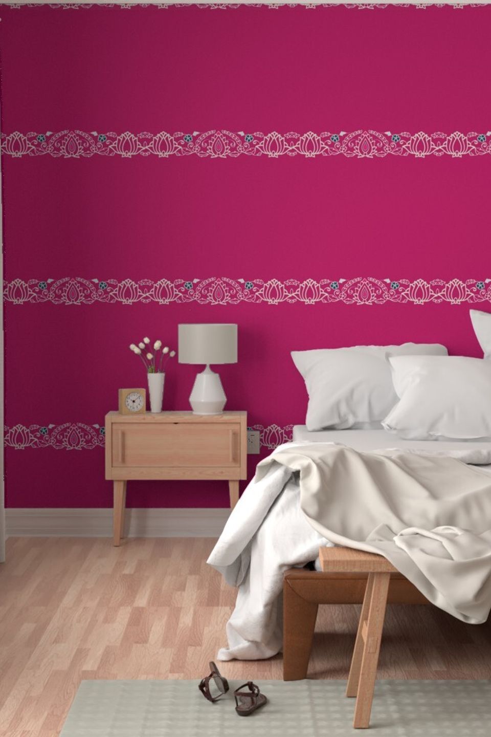 Pink accent wall