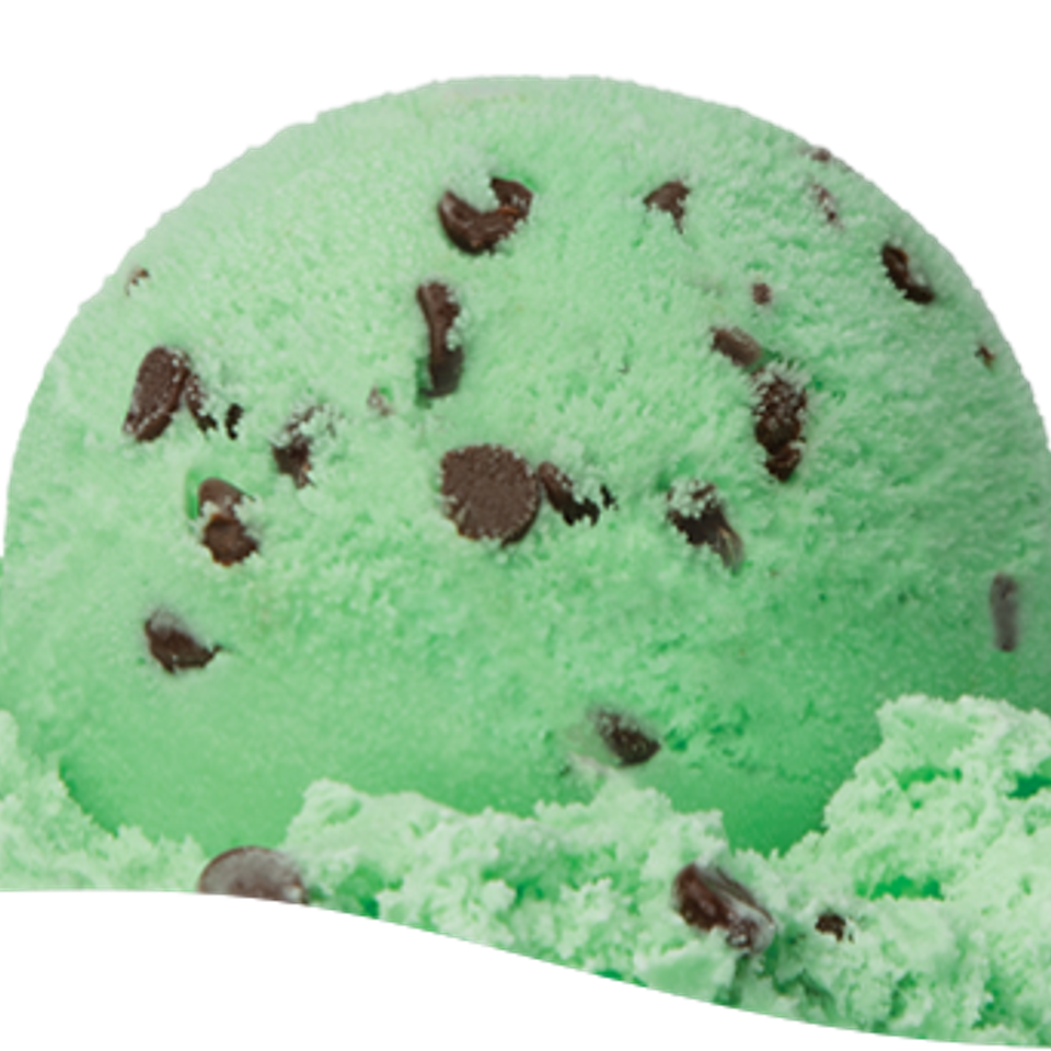 Green Mint Chip Ice Cream, Yoyos Ice Cream in Beaufort