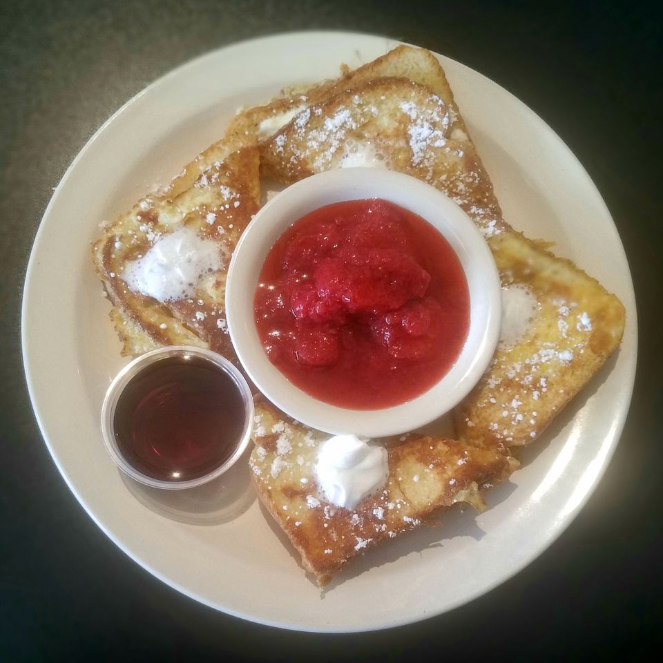 Stuffed french toast with strawberries
