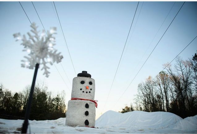 Hay snowman