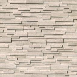 White oak 3d honed stacked stone panels