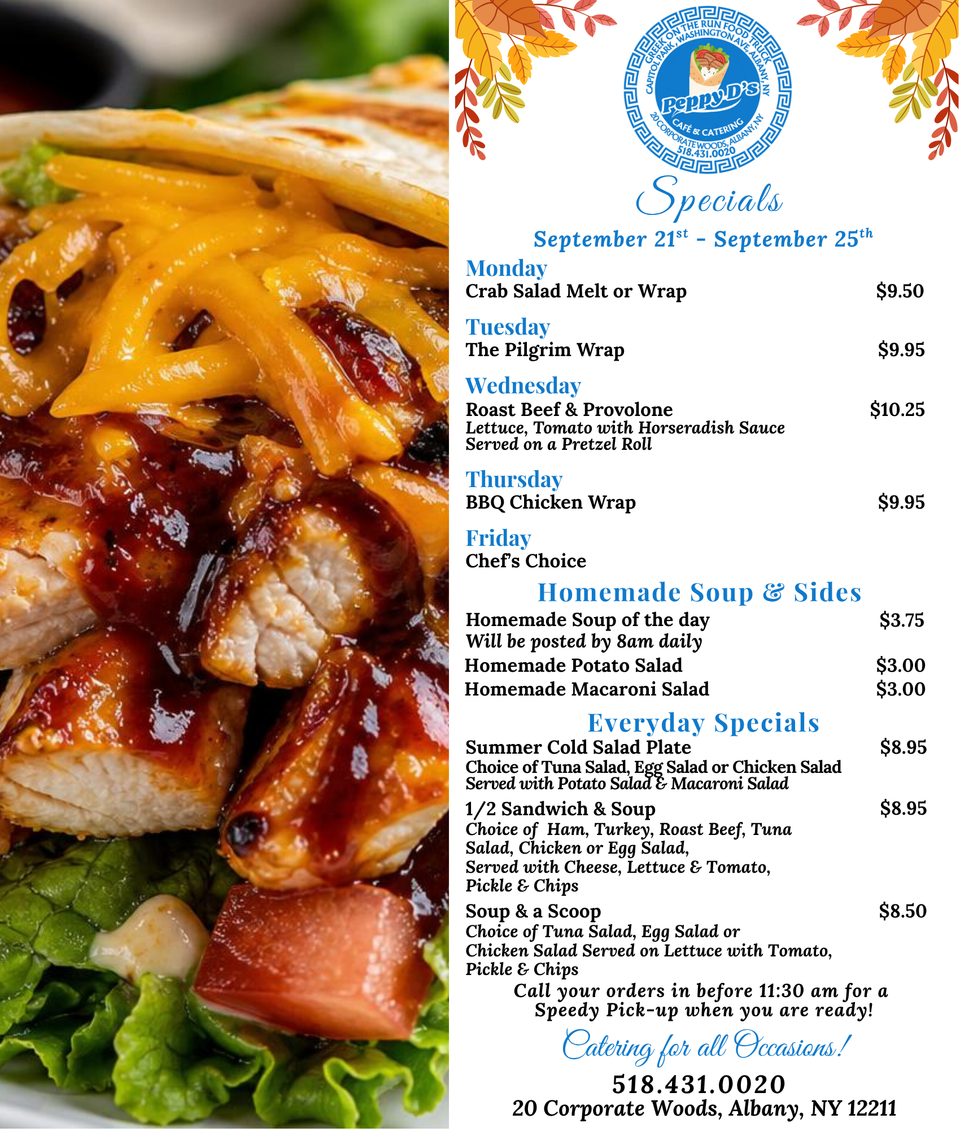 Peppy d's specials   pd specials 9 21