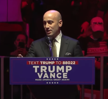 Stephen miller speaks at inauguration eve trump rally in washington d.c.   1 19 25