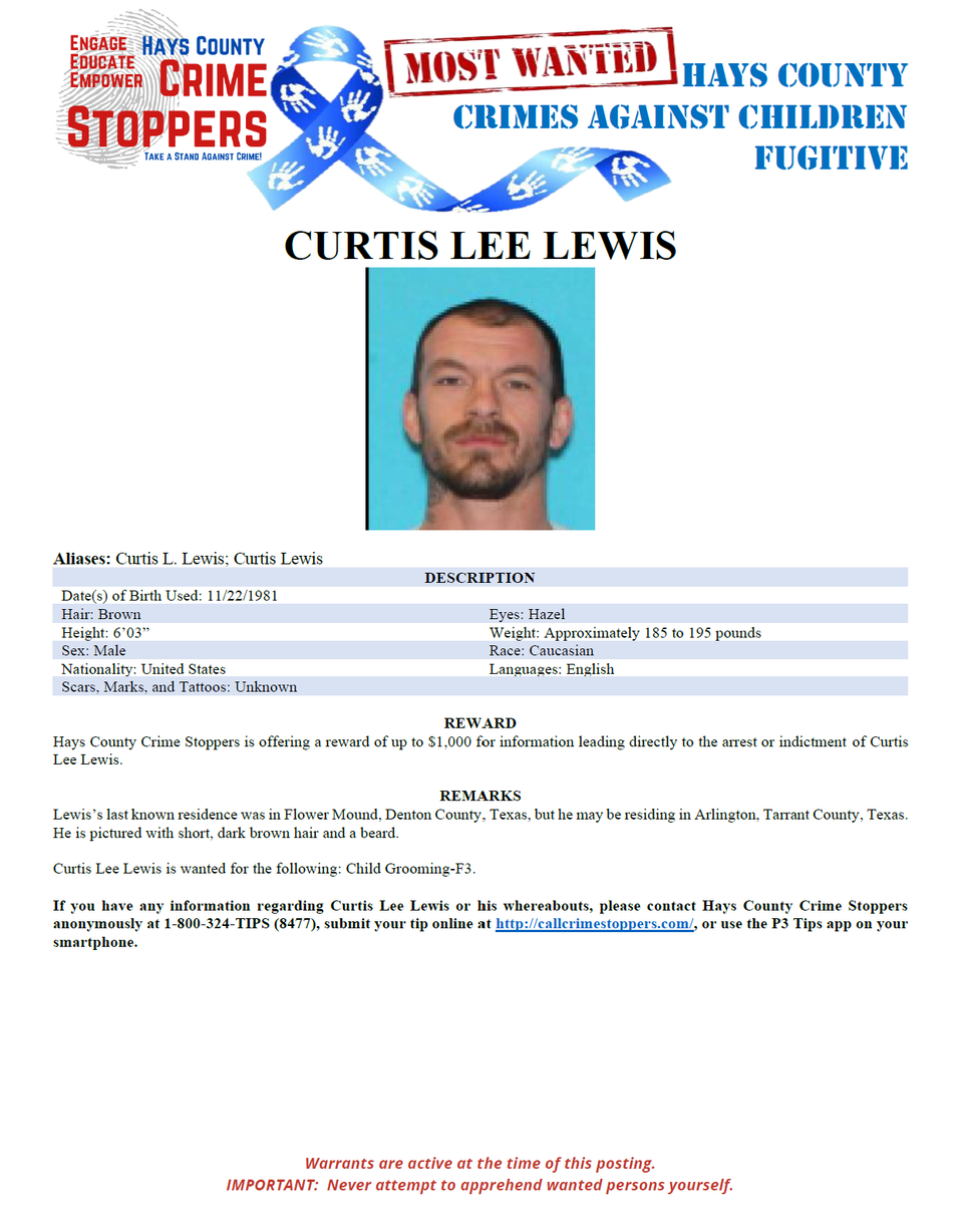 Lewis most wanted poster