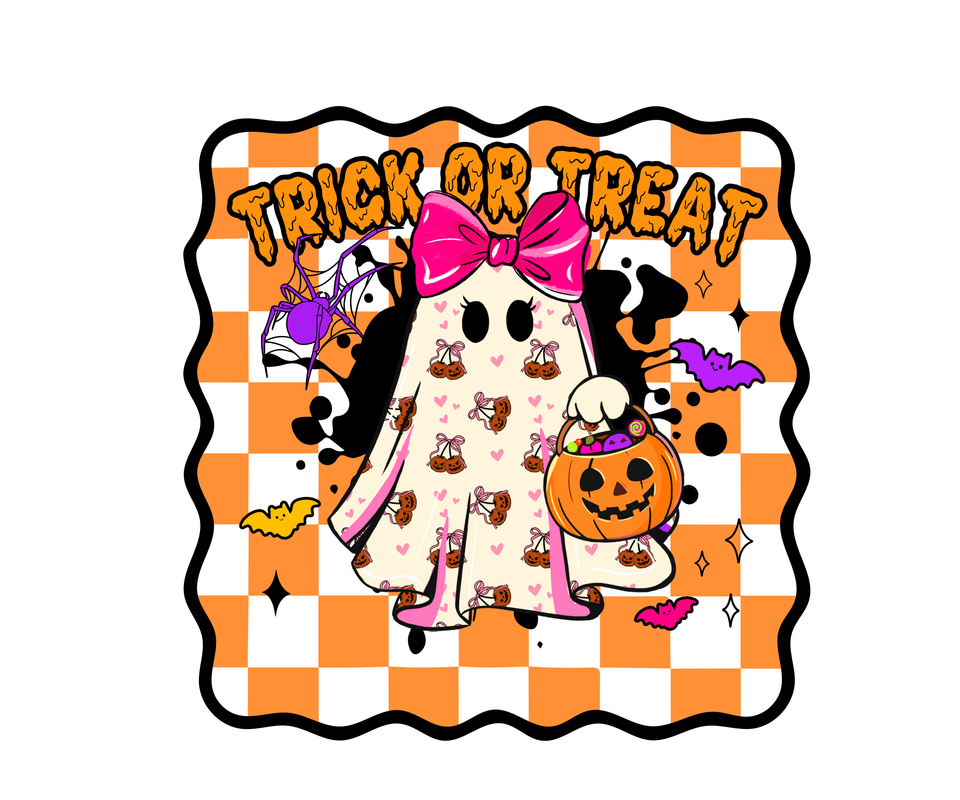 Bag   halloween girl ghost with pink bow