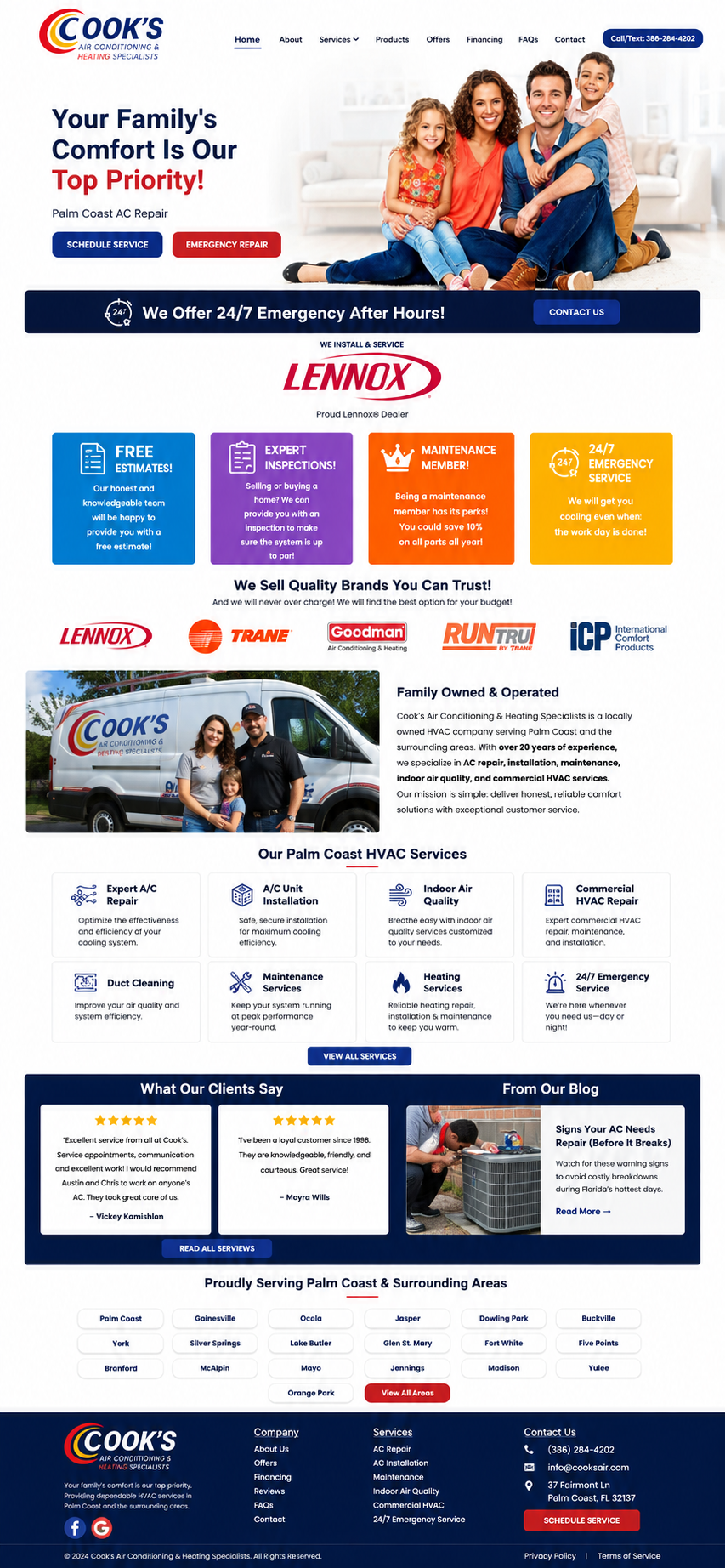 Cook's air conditioning & heating specialists mockup