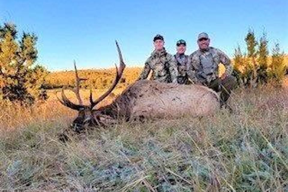 Kevin mcnamara with his 1st day first elk bull 2021