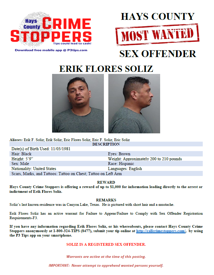 Soliz most wanted poster