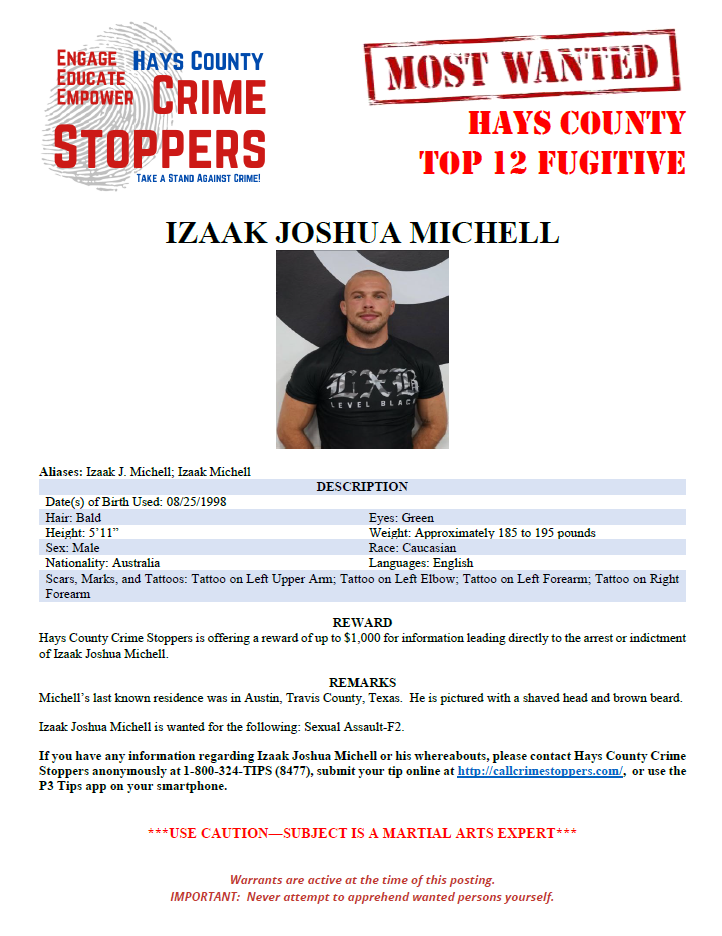 Michell most wanted poster