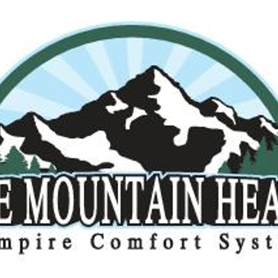 logo of White Mountain Hearth by Empire Comfort Systems featuring a mountain range within a circular frame, symbolizing premium heating solutions